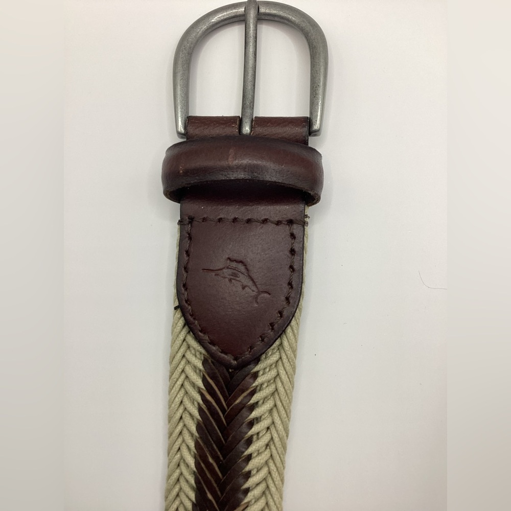 Tommy Bahama Leather And Fabric Woven Braid Belt - Picture 5 of 9